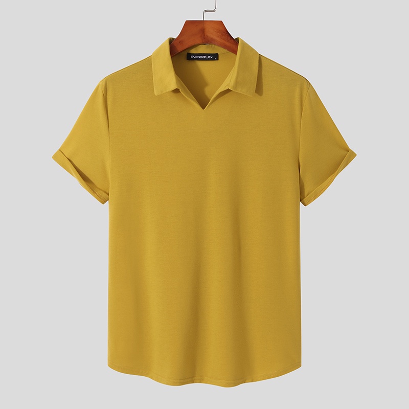 Áo Thun INCERUN Polo Tay Ngắn Có 5 Màu Thời Trang Cho Nam