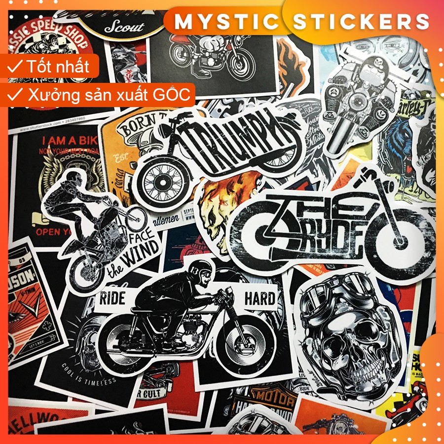 [MOTOR-RIDER] 120 Sticker chống nước/dán xe laptop mũ bảo hiểm vali...