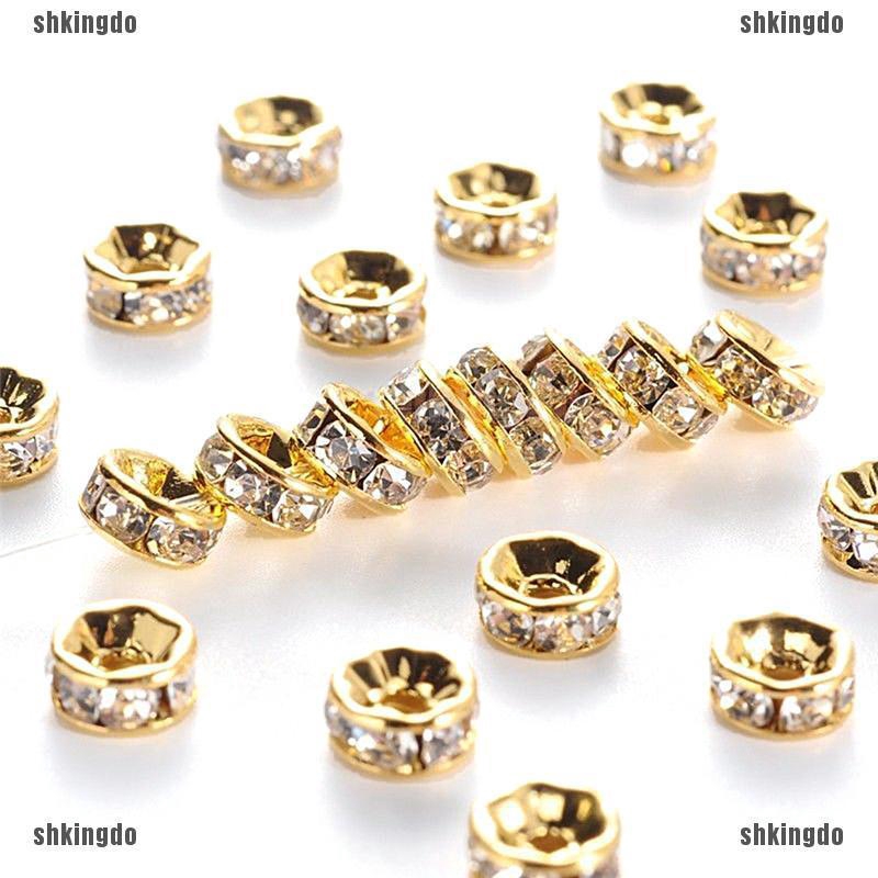 100 hạt xâu đính pha lê tự làm trang sức kích thước 6mm 8mm