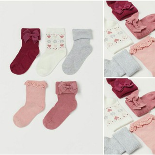 Set 5 đôi tất sắc màu săn sale H.M UK sz chân 10-12cm, 12-14cm, 14-16cm, 16-18cm