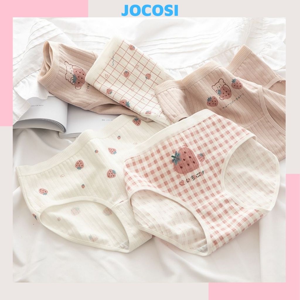 Quần Lót Nữ Cotton Cao Cấp Kháng Khuẩn Thấm Hút Mồ Hôi Họa Tiết Đẹp Và Dễ Thương Jocosi L2119