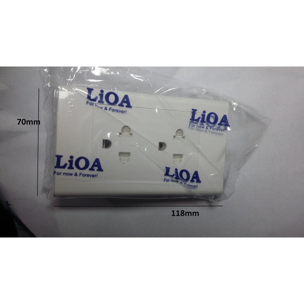 Mặt ổ 2 ba chấu LIOA công  suất 16A- mặt ổ âm tường chất lượng cao