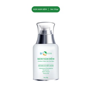 Kem nám đêm biocos 30g - dưỡng trắng, mờ thâm, giảm nám, ngừa lão hóa