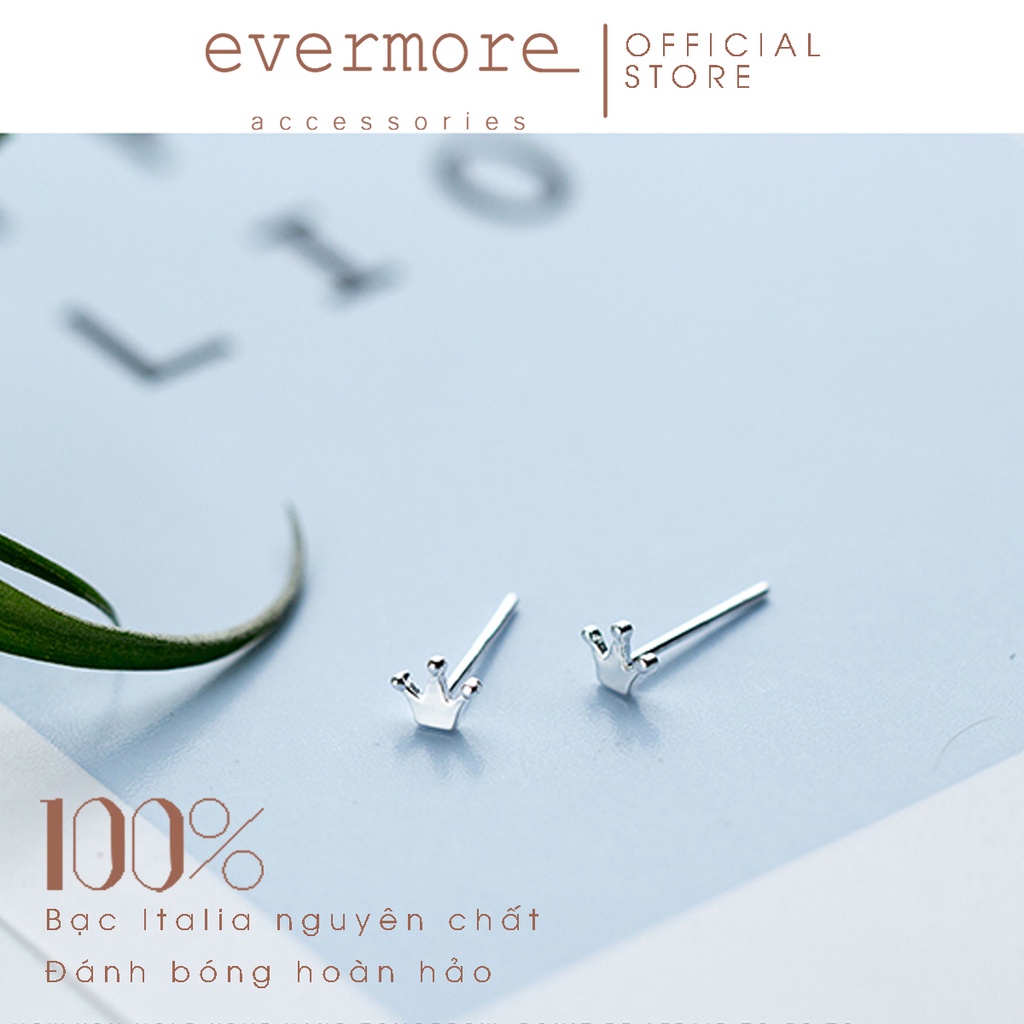 Bông tai bạc EVERMORE, khuyên tai My Queen bạc Ý 925 nguyên chất, phong cách minimalism, thanh lịch - H008