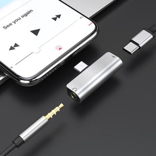 Bộ chuyển đổi âm thanh type c to 3.5mm & type c -hoco ls26 -hàng phân phối chính hãng