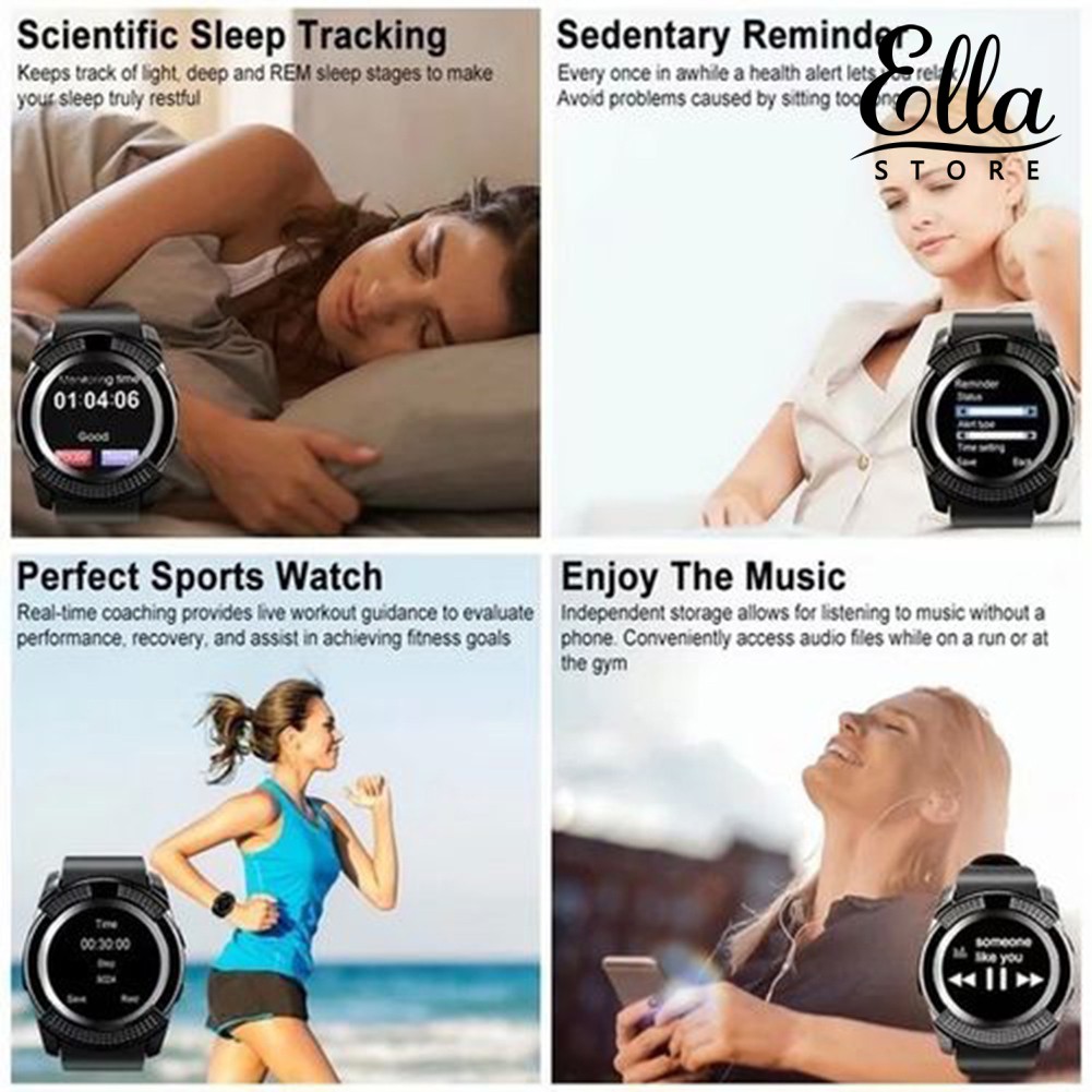 Đồng Hồ Thông Minh V8 Màn Hình Cảm Ứng 1.54inch Có Camera 2g Kết Nối Bluetooth