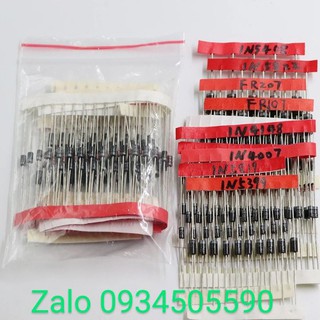 1N4148 1N4007 1N5819 1N5399 1N5408 1N5822 FR107 FR207, 8 Giá Trị = 100 Chiếc, Linh Kiện Điện Tử Gói diode Các Loại Bộ