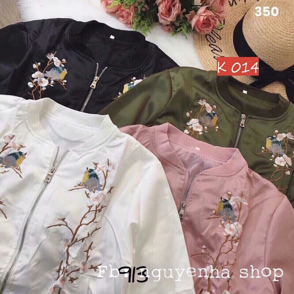 Áo khoác nữ đẹp dù thêu hoa chim dễ thương Áo khoát nữ đẹp | BigBuy360 - bigbuy360.vn