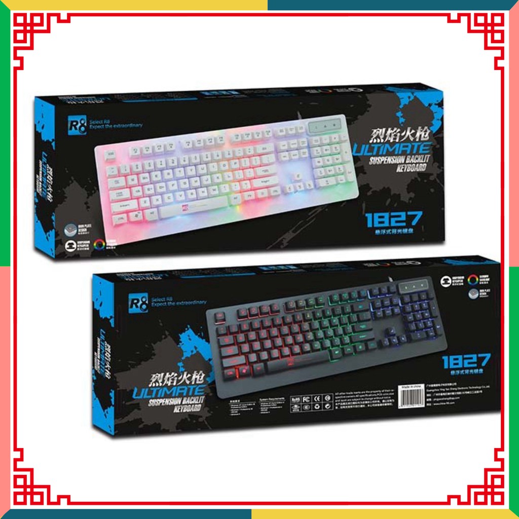 Bàn Phím Giả Cơ Chuyên Game Led R8 -1827 kèm lót chuột Loại Tốt