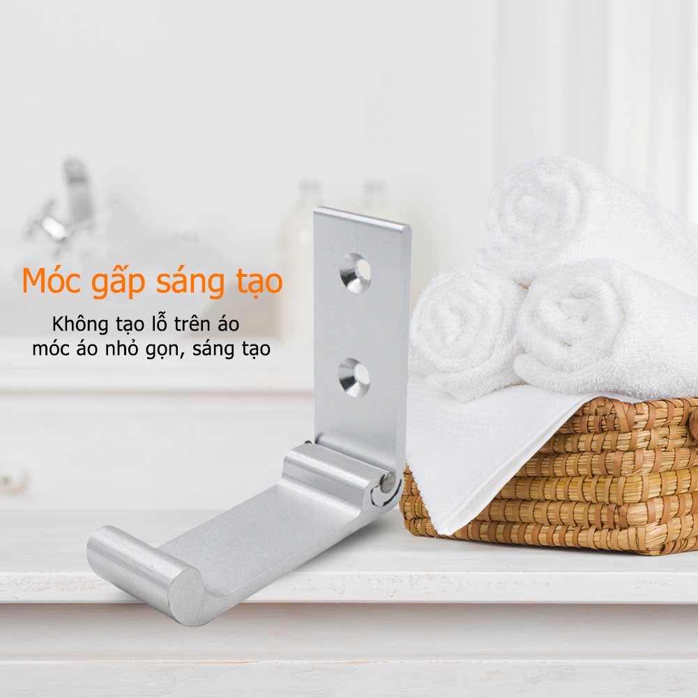 Móc áo bằng hợp kim nhôm đầu tròn , dạng dán, đơn giản nhỏ gọn tiệt kiệm diện tích tăng tính thẩm mỹ