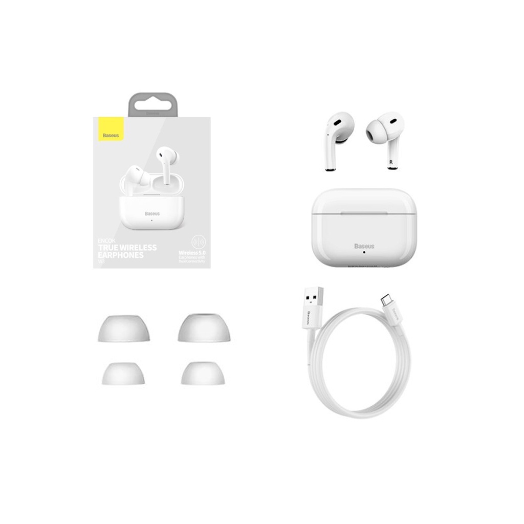 Tai nghe bluetooth 5.0 Baseus âm thanh sống động chạm nhẹ điều khiển cuộc gọi âm lượng cho samsung oppo huawei ....
