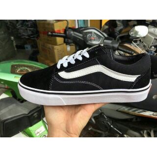 Giày học sinh đen trắng old skool nam nữ cao cấp