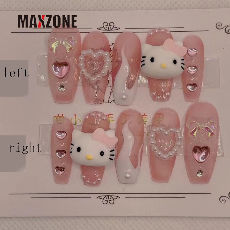 SANRIO Sticker Dán Móng Tay Hình Búp Bê Hoạt Hình 3D Dễ Thương