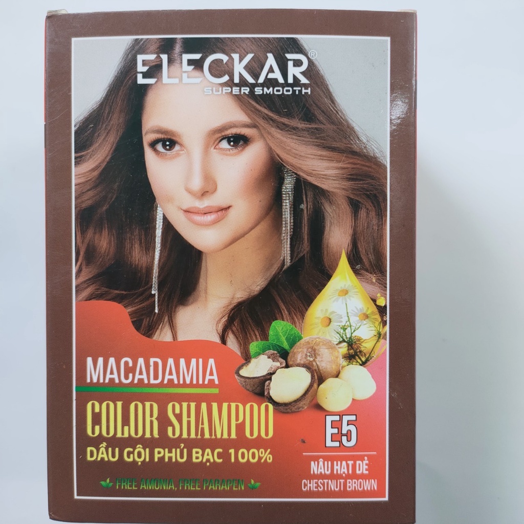 Dầu gội phủ bạc - Gội là nâu Eleckar- Nâu tự nhiên - Nâu hạt dẻ