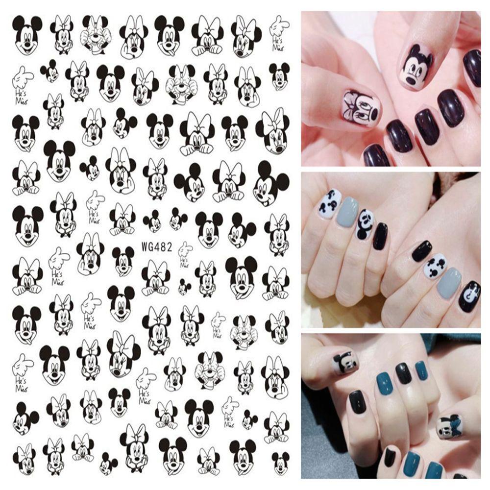 Sticker Dán Trang Trí Móng Tay Hình Chuột Mickey Minnie