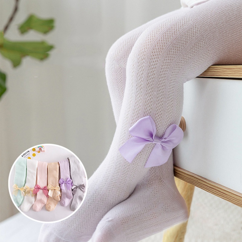 Quần Tất Lưới Đính Nơ Dễ Thương Cho Bé Gái