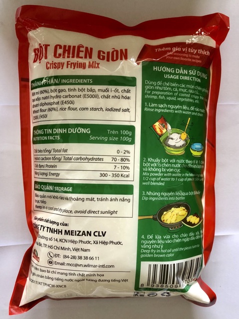 Combo 2 gói bột chiên giòn Meizan 1kgx2