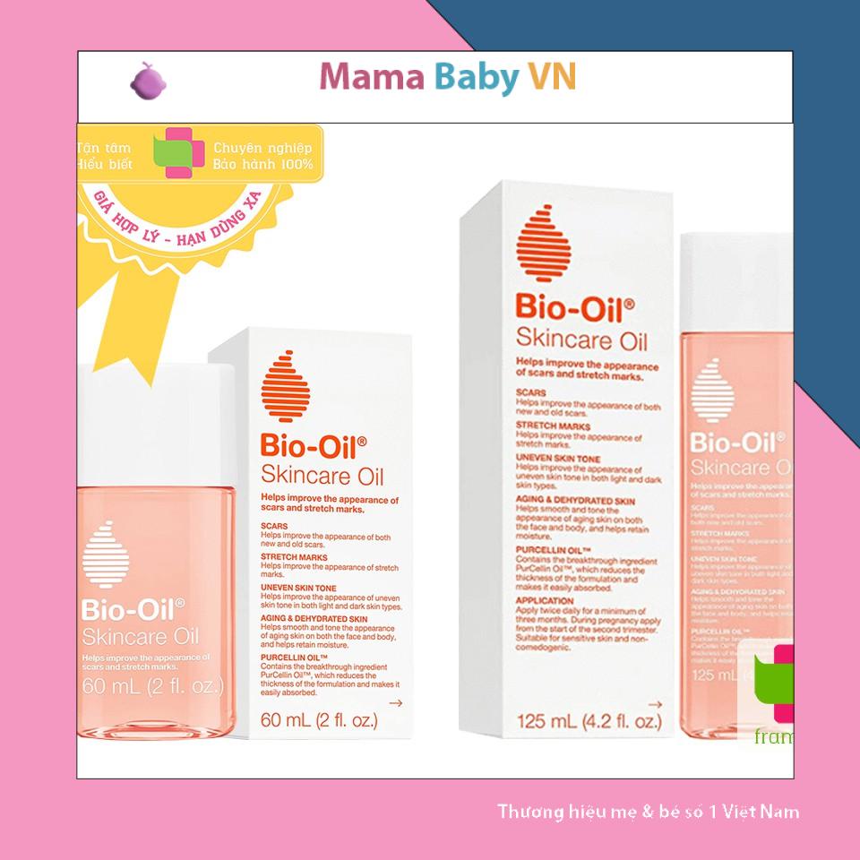 Dầu dưỡng Bio Oil, Nam Phi (60ml và 125ml) giảm rạn da và làm mờ sẹo cho mẹ bầu, mẹ sau sinh và trẻ em Mamababyvn