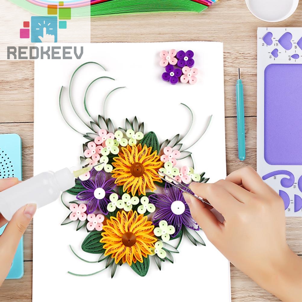 Bộ khuôn và nhíp hỗ trợ làm tranh giấy xoắn thủ công