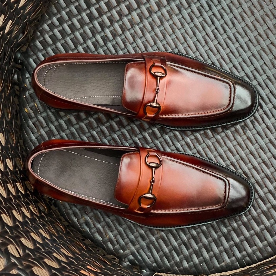 Giày lười da nam cao cấp ERMAND đế phíp da bò thật bảo hành 1 năm - Mã T877