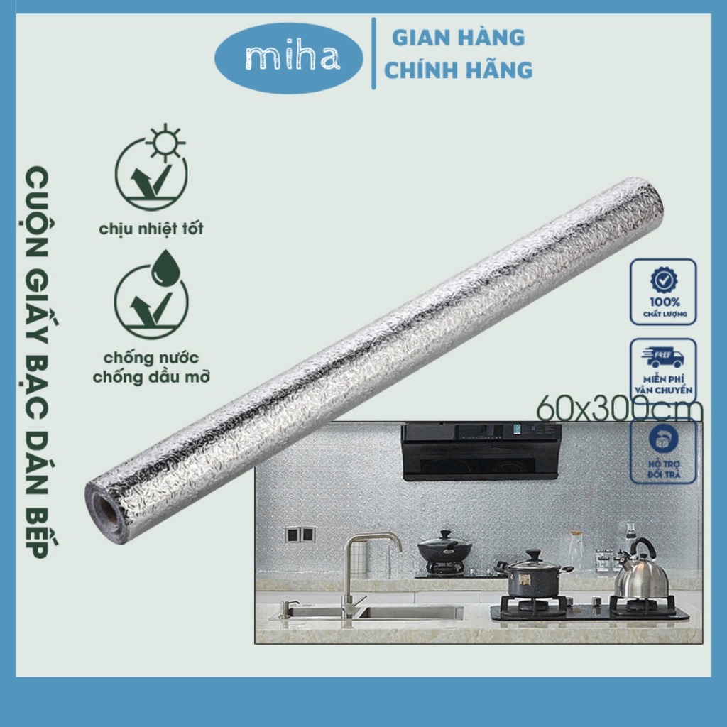 Cuộn giấy bạc dán bếp cách nhiệt chống thấm bền đẹp 3m