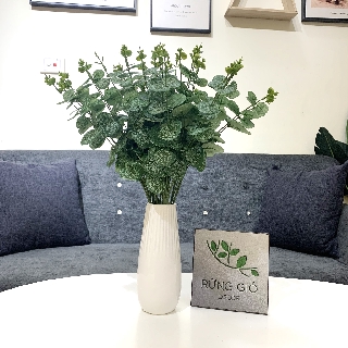 Cành lá cây bạch đàn nhân tạo loại 1 cành 4 nhánh - cao 51cm, mã CL5, có ảnh thật.