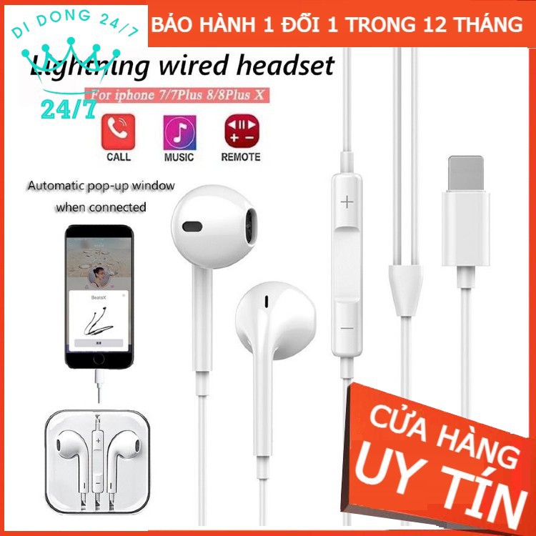 [GIÁ SỐC] TAI NGHE IPHONE 7,7P,8,8P,X,11 PROMAX,12PROMAX Tự Động Kết Nối Blutool,Có MIC đàm thoại.Bảo hành 12 tháng.