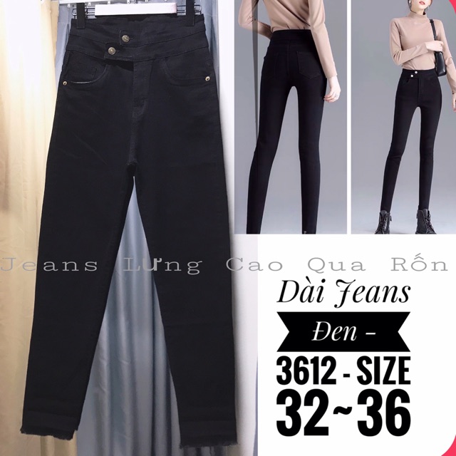 Quần Bò Cạp Cao 2 Nút Lưng Siêu Cao Trên Rốn - Quần Jeans Bigsize Tôn Dáng Gọn Eo Bụng