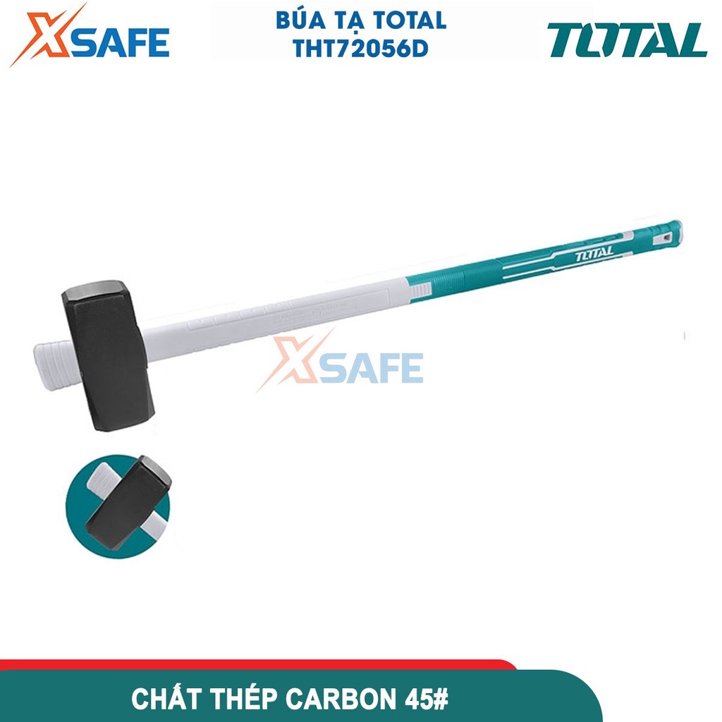 Búa tạ 5kg TOTAL THT72056D đầu búa thép carbon 45 được tôi luyện, xử lý nhiệt, tay cầm sợi thủy tinh độc đáo[CHÍNH HÃNG]