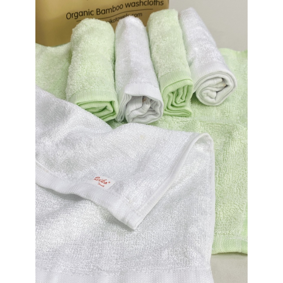 Set 6 khăn mặt sợi tre Organic siêu mềm mịn 25x25