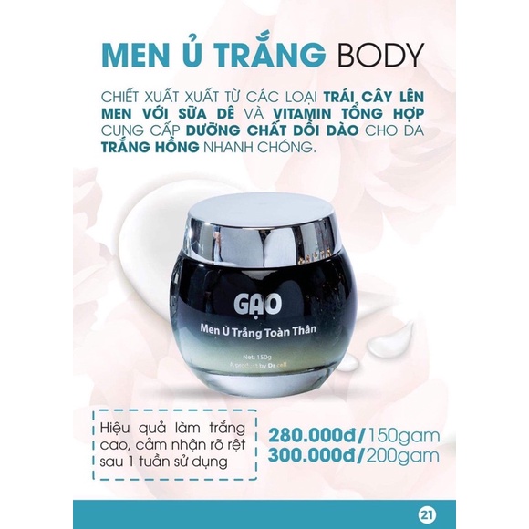 Men Ủ Body Gạo DR CELL 150g