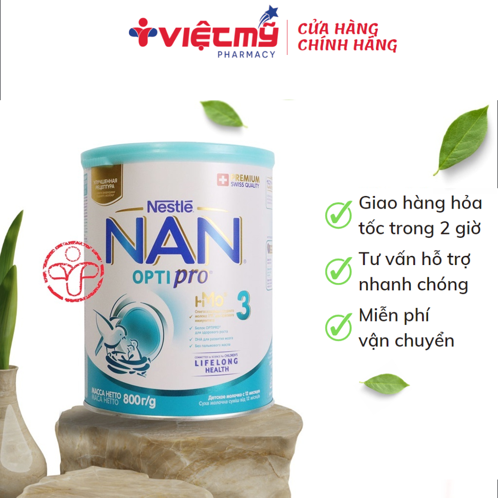 Sữa Nan optipro Nestle Nga Số 3 800G (từ 12 tháng trở lên) giúp trẻ tăng trưởng &amp; phát triển toàn diện SP000191