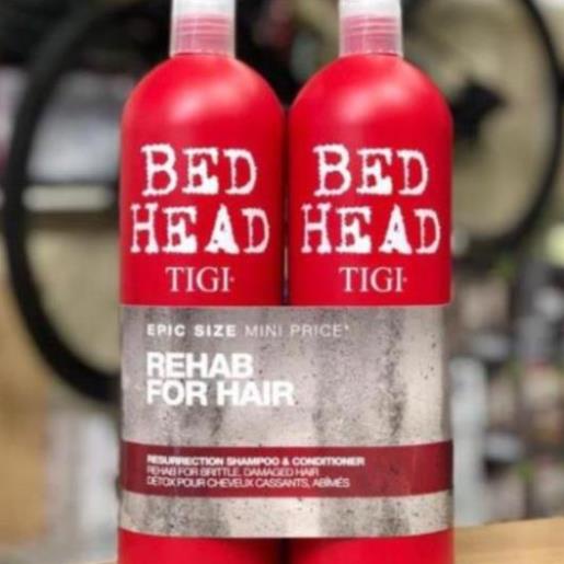 [SIÊU KHUYẾN MÃI]  TIGI BED HEAD ĐỎ - CẶP DẦU GỘI + XẢ PHỤC HỒI HƯ TỔN - 2 CHAI 750ML Chuẩn chính hãng USA