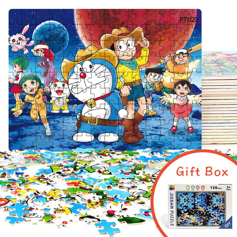 Bộ tranh xếp hình công chúa/ mèo hello kitty LEQIAZHIXING 126 mảnh thân thiện với môi trường giáo dục cho bé 6-8 tuổi