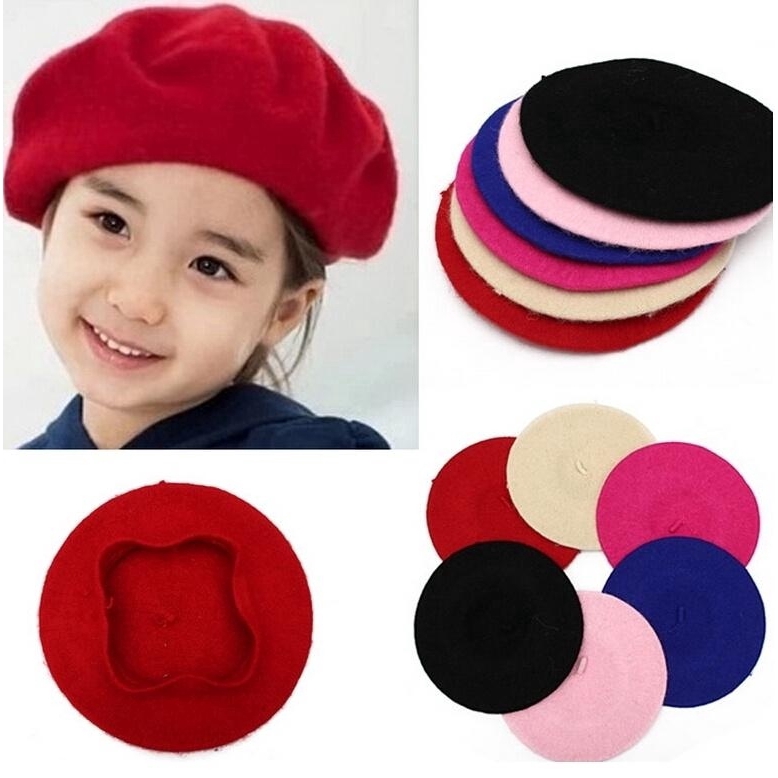 Mũ Beret Len Cho Bé Gái