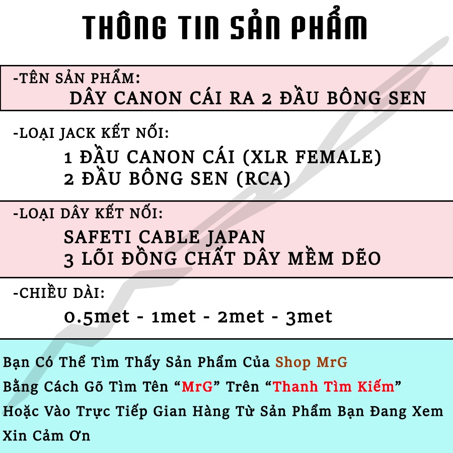 Dây Canon Cái Ra 2 AV Hoa Sen