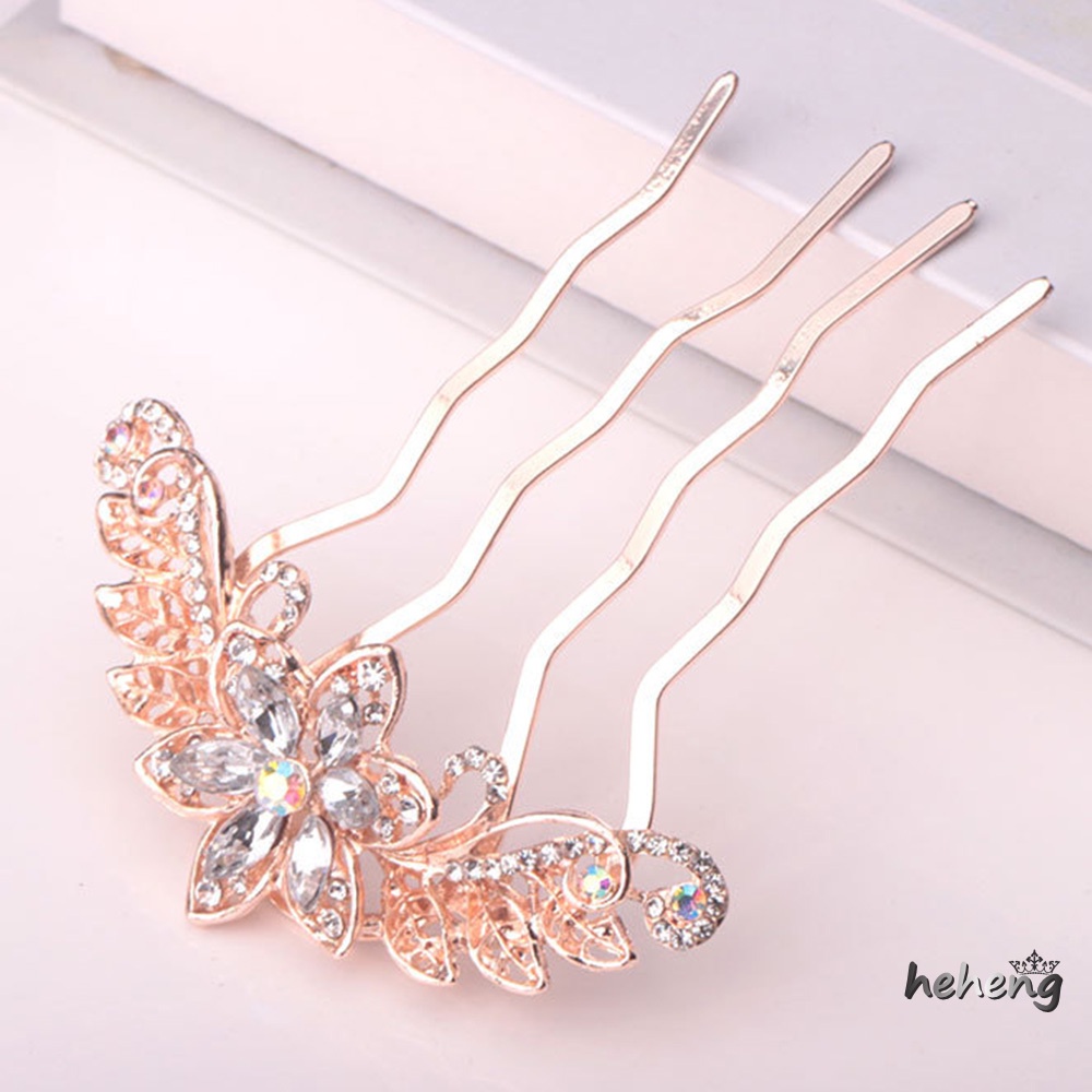 Lược Cài Tóc Hình Hoa Đính Đá 9.50 * 7.50 * 1.00cm