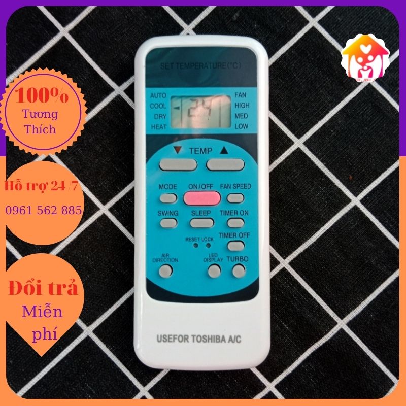 Điều Khiển Điều Hòa  Máy Lạnh TOSHIBA  Xanh 2 Chiều R51 M/E