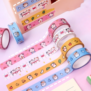 Cuộn băng keo washi họa tiết bò sữa dài 5m