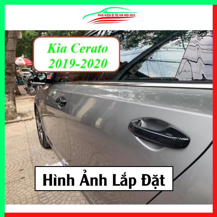Ốp tay hõm Cerato 2019-2023 vân Carbon chống trầy bảo vệ cửa xe ô tô