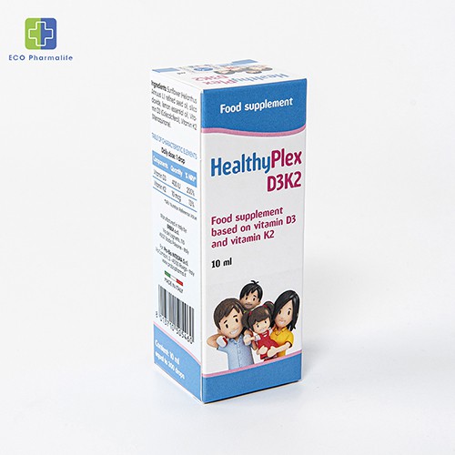 Siro Healthy Plex D3K2 Dạng Nhỏ Giọt -  Bổ sung Vitamin D3K2, hỗ trợ xương, răng chắc khoẻ, giảm nguy cơ loãng xương