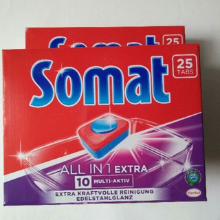 Viên rửa cực mạnh Somat ALL IN 1 Extra dùng cho máy rửa ly bát hộp 25 viên