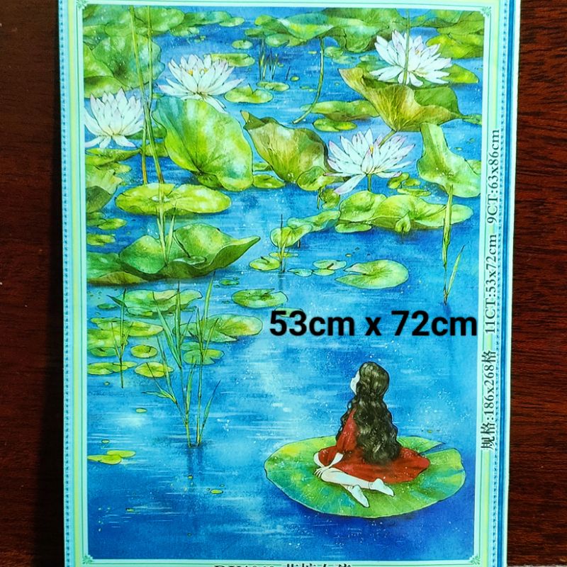 Tranh thêu chữ thập chibi. Tranh thêu cô gái chibi