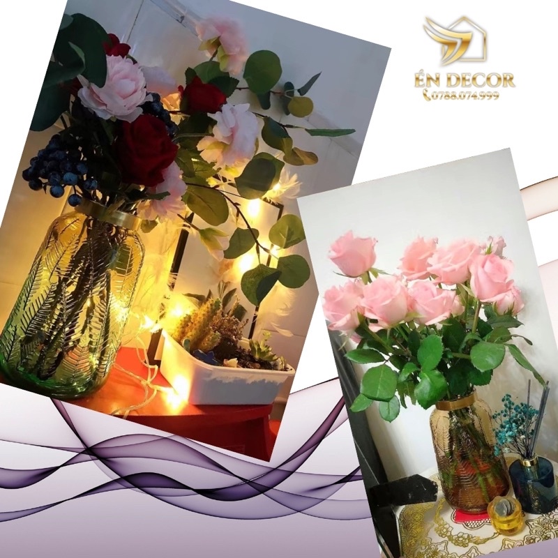 Lọ Hoa Thuỷ Tinh, Lọ Hoa Decor, Trang Trí Nhà Cửa, Én Decor