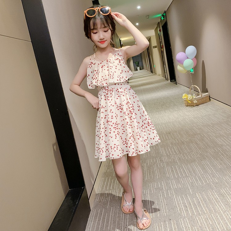 Đầm tay ngắn cổ tròn cột dây cho bé