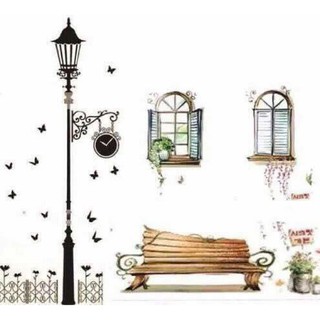 Combo decal dán tường trụ điện và cửa sổ cổ tích PK481 (Có sẵn keo)