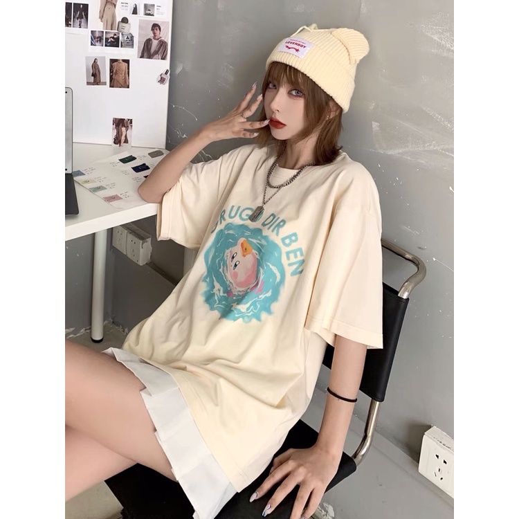 Áo Thun Unisex Nam Nữ Form Rộng Tay Lỡ VỊT GRUGD DIRBEN, Phong Cách UIzzang AT79