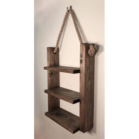 Kệ decor - Khung treo tường dây thừng - Kệ để đồ phòng tắm HPKTT 14| kệ gỗ thông pallet