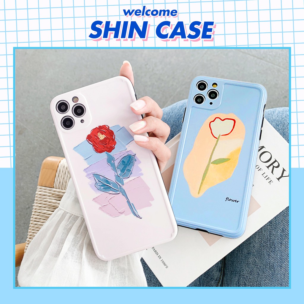 Ốp lưng iphone Hoa hồng IMD dày dặn viền nổi 5/5s/6/6plus/6s/6splus/7/7plus/8/8plus/x/xr/xs/11/12/pro/max/plus/promax | BigBuy360 - bigbuy360.vn