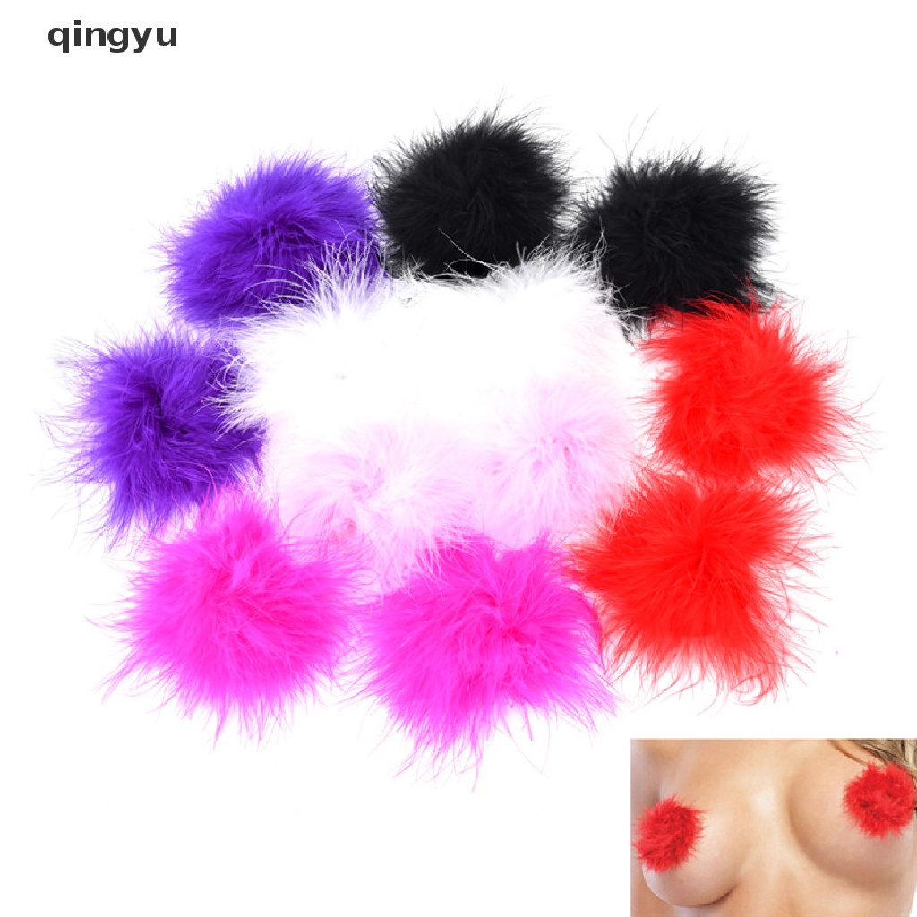 Miếng dán nhũ hoa đính lông vũ